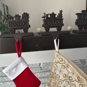 Set of 4 Holiday Train Stocking Hooks
